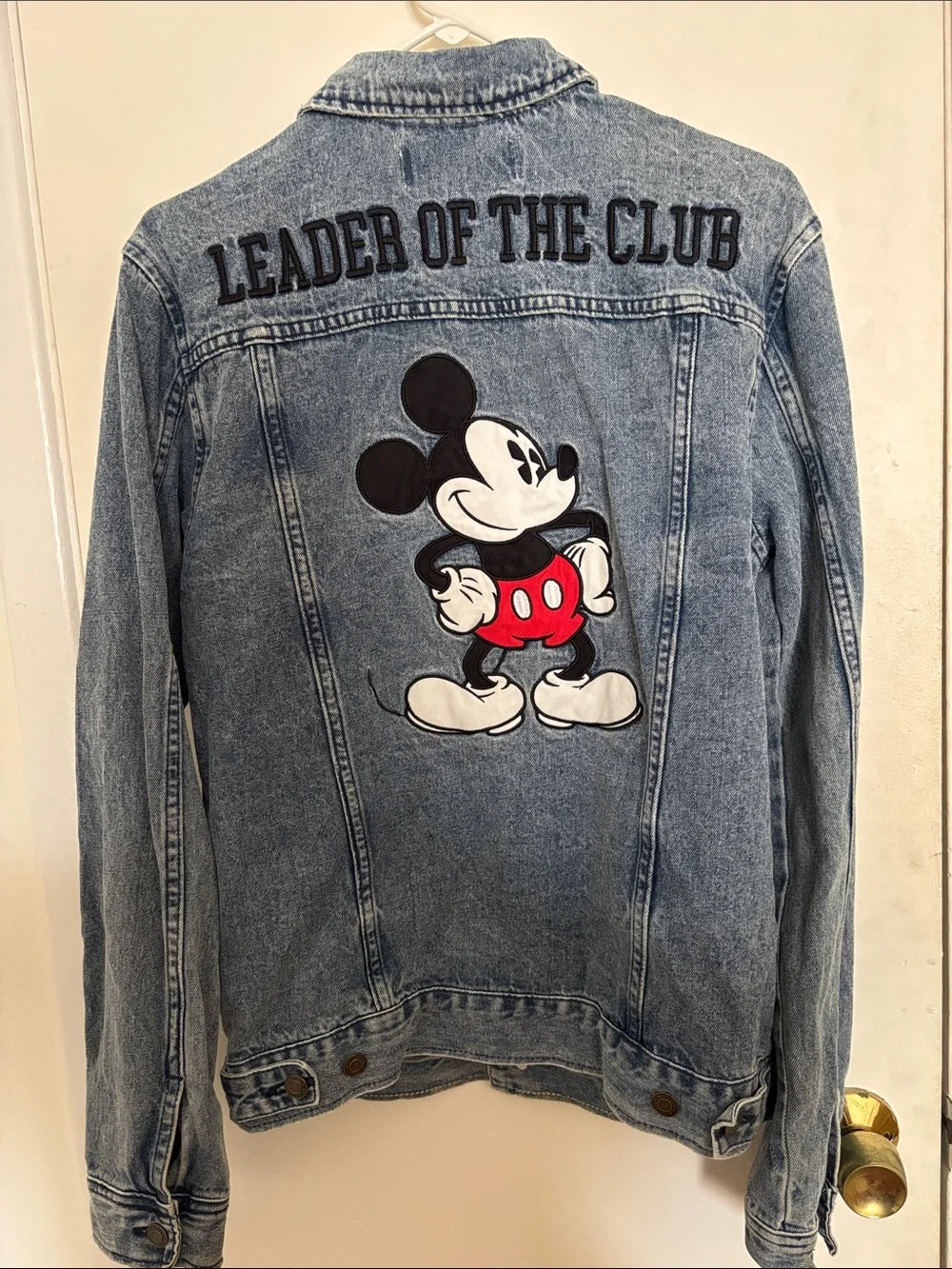 Disney Mickey Mouse Men's Light Wash Denim Jacket - Blue